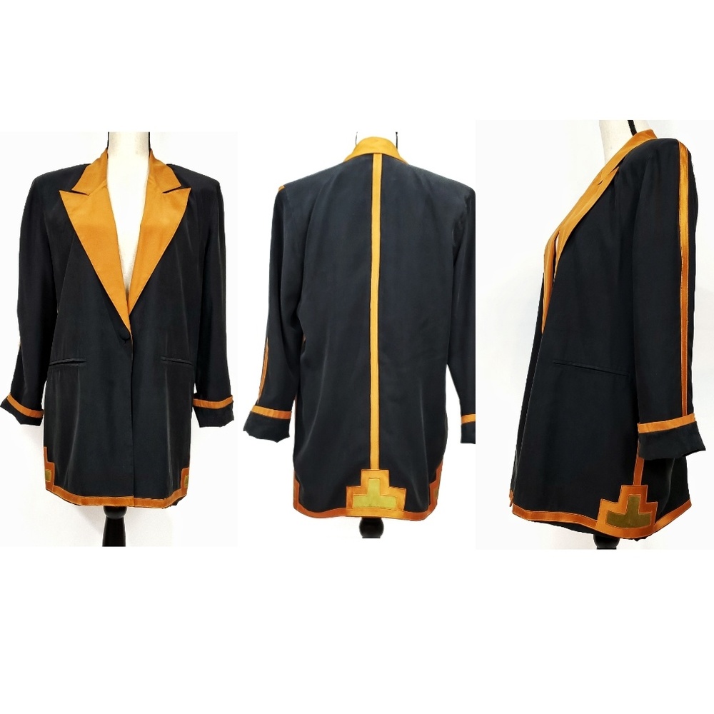 Vintage Silk Jacket Blazer Knyper